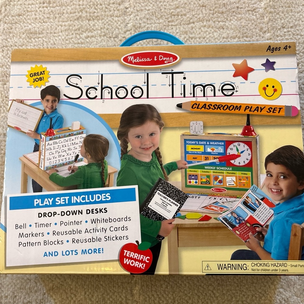 Melissa & Doug School Time Classroom Play Set - Red, Blue, Yellow